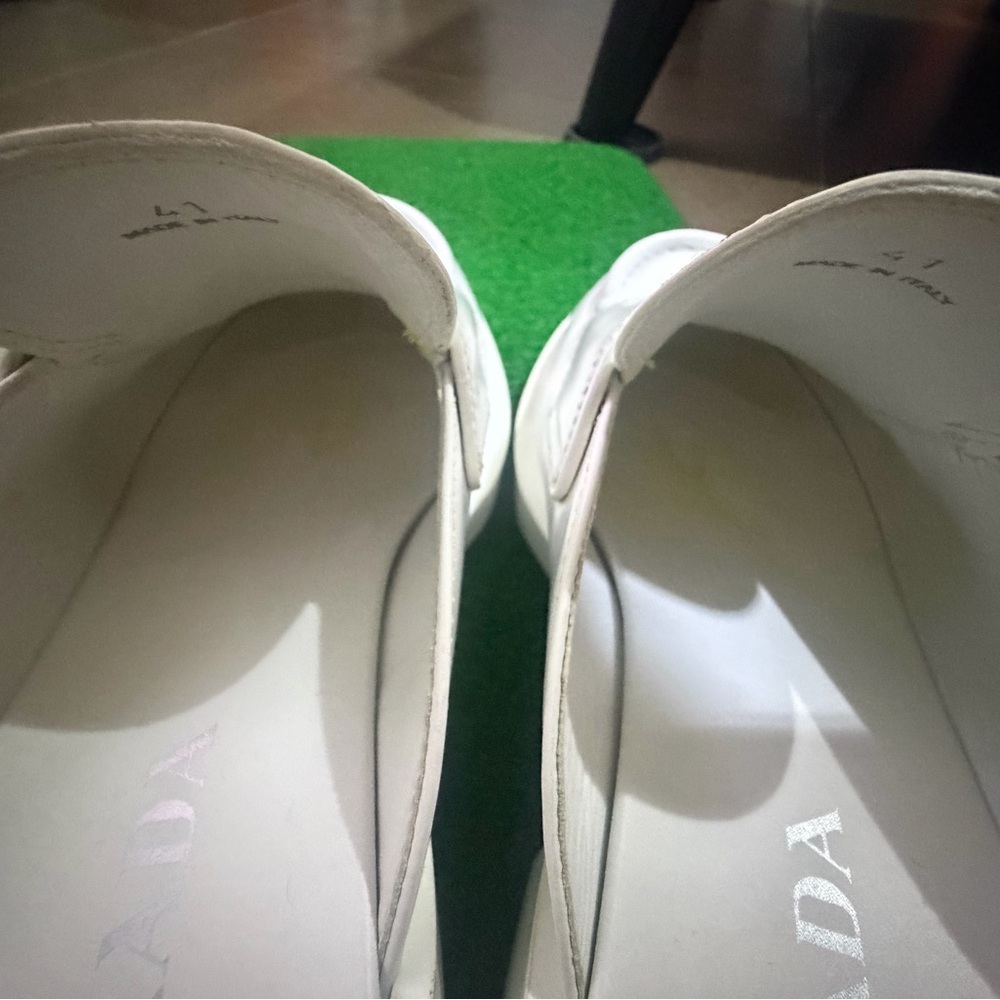 Prada White Slip-On Loafers - Picture 5 of 6